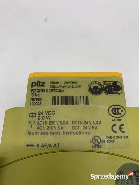 Pilz PZE X4VP4 C 24VDC 4NO 787586 Safety Relay Warszawa