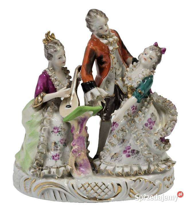 Porcelanowa grupa figuralna w stylu drezdeńskim sprzedam