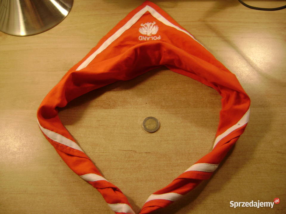 Starocie z PRL SPORT Chusta białoczerwona z