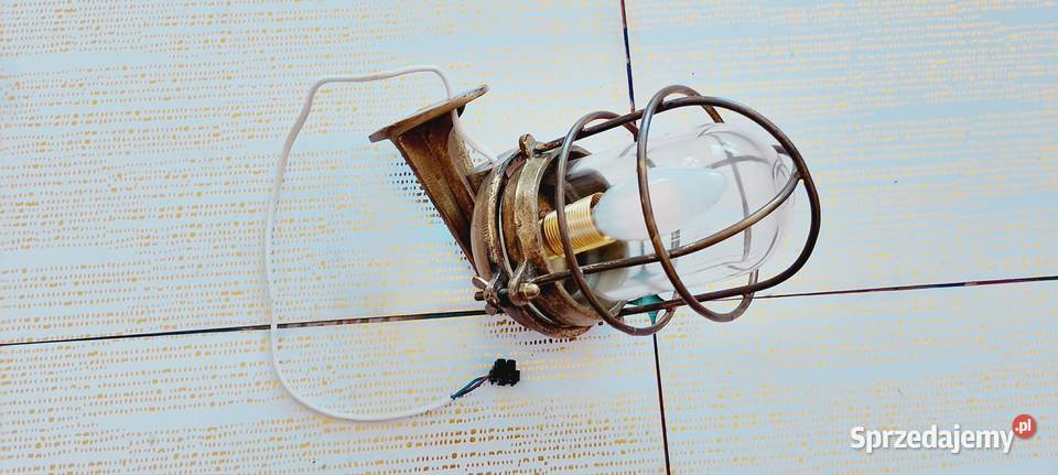 Stara ciężka mosiężna lampa kinkiet Kinkiety