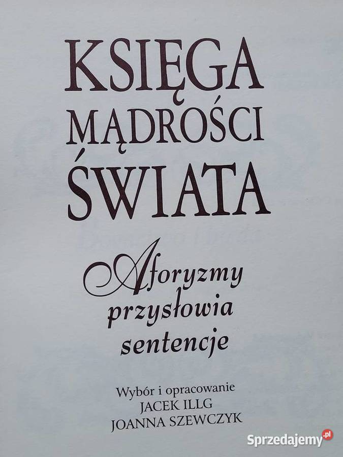 Księga mądrości świata Aforyzmy przysłowia Warszawa