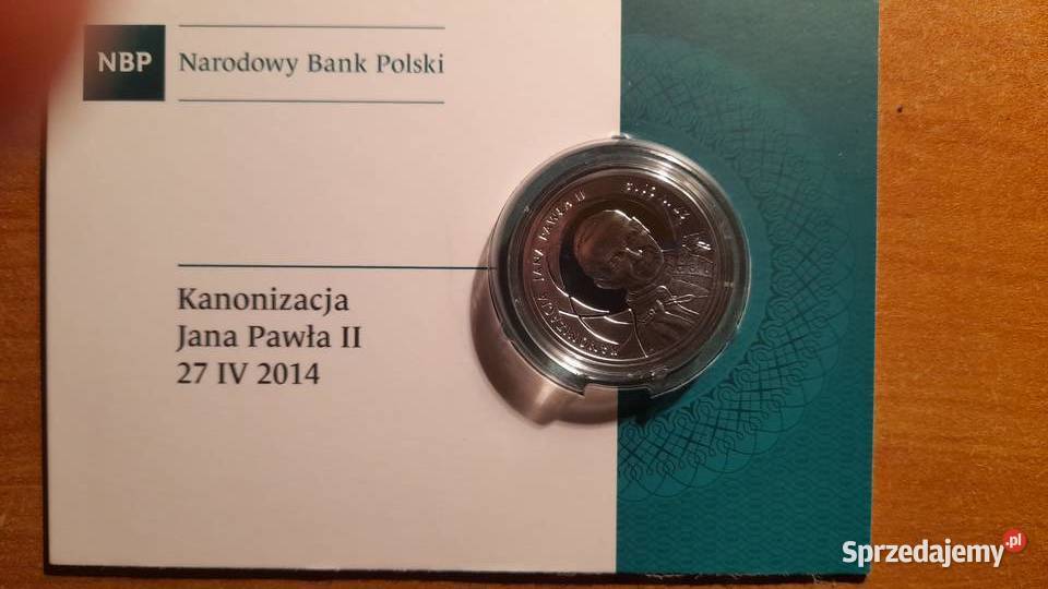 Moneta srebrna Kanonizacja Jana Pawła II 27 IV Warszawa