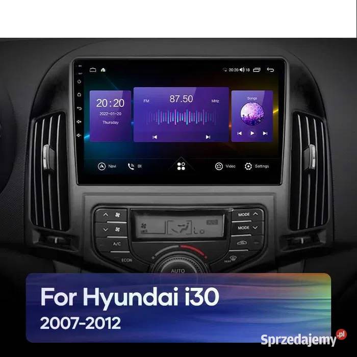 Radio android 10 Hyundai i30 0712r gps bluetooth Ożarowice
