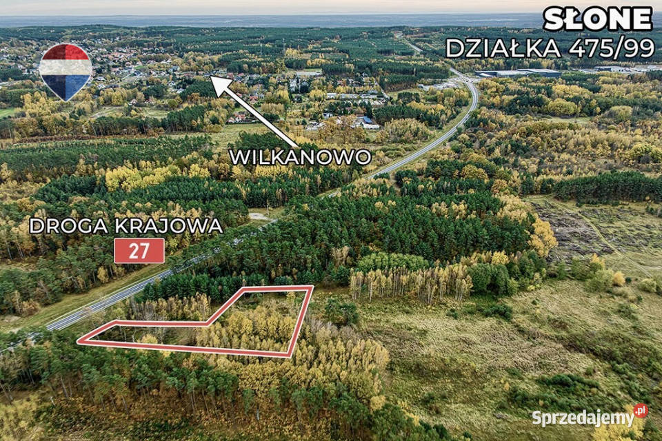 Na sprzedaż działka drodze 27 z MPZG Słone sprzedam