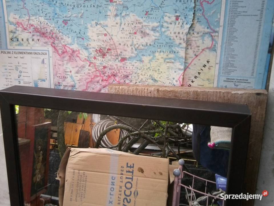 Lustro Ikea jako drzwi szafki 160x40 odcienie brązowego Wyposażenie wnętrz śląskie Knurów