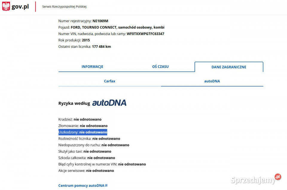 Ford Tourneo Connect Diesel Zarejestrowany Tourneo Connect