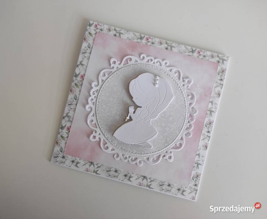 Kartka ręcznie robiona z okazji Komunii Świętej Łódź