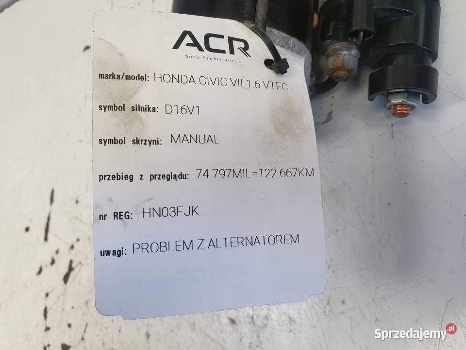 ROZRUSZNIK Honda Civic VII 16 VTEC ROZRUSZNIK Rudka