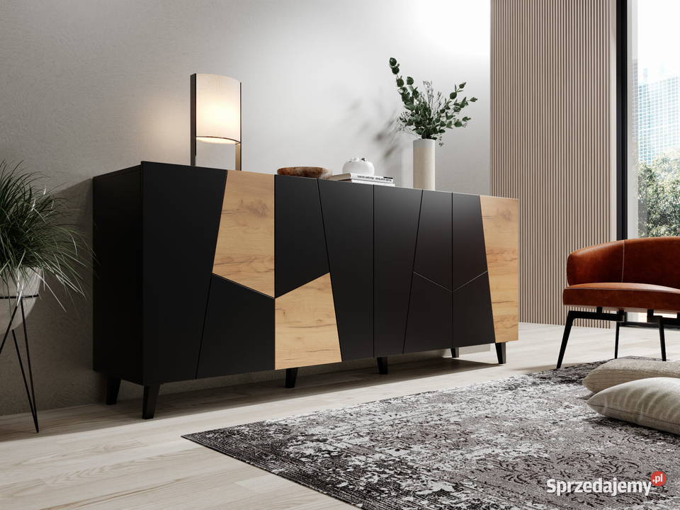 Komoda Czarna Dąb Craft ETNA 200
