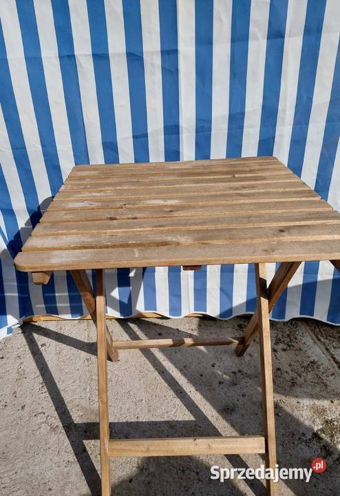 STOLIK DREWNIANY SKŁADANY drewno Pyrzyce
