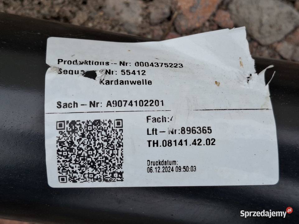 MERCEDES SPRINTER W907 W910 WAŁ NAPĘDOWY NOWY dostawcze Bieleń