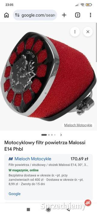 Filtr powietrza malossi Yamaha aerox Kielce