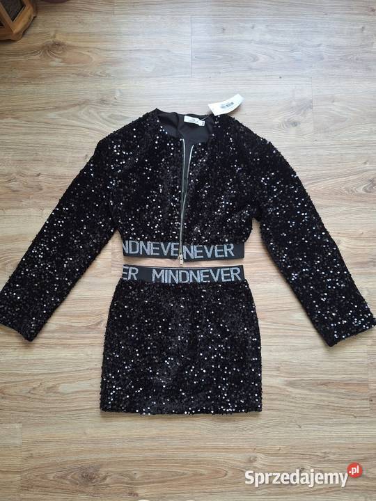 Świetny błyszczący NOWY komplet cekinowy bluza Pozostałe