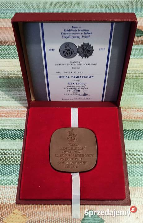 Medal XXX lat ZWIĄZKU SPÓŁDZIELNI INWALIDÓW mazowieckie Pruszków