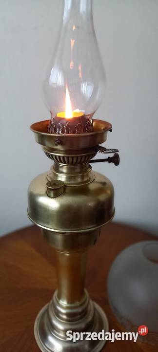Kolumnowa lampa naftowa z mosiądzu sprawna łódzkie sprzedam