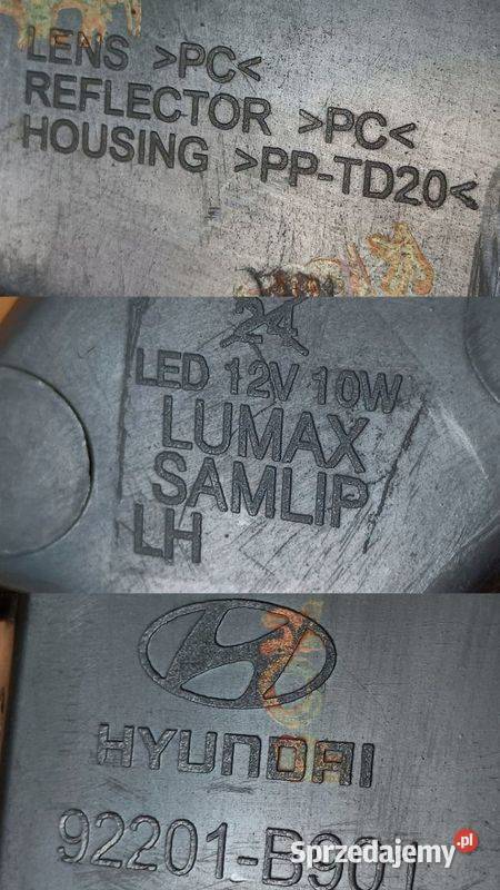 HYUNDAI I10 2 II HALOGEN LEWY PRZÓD 92201B901 Motoryzacja Pleszew