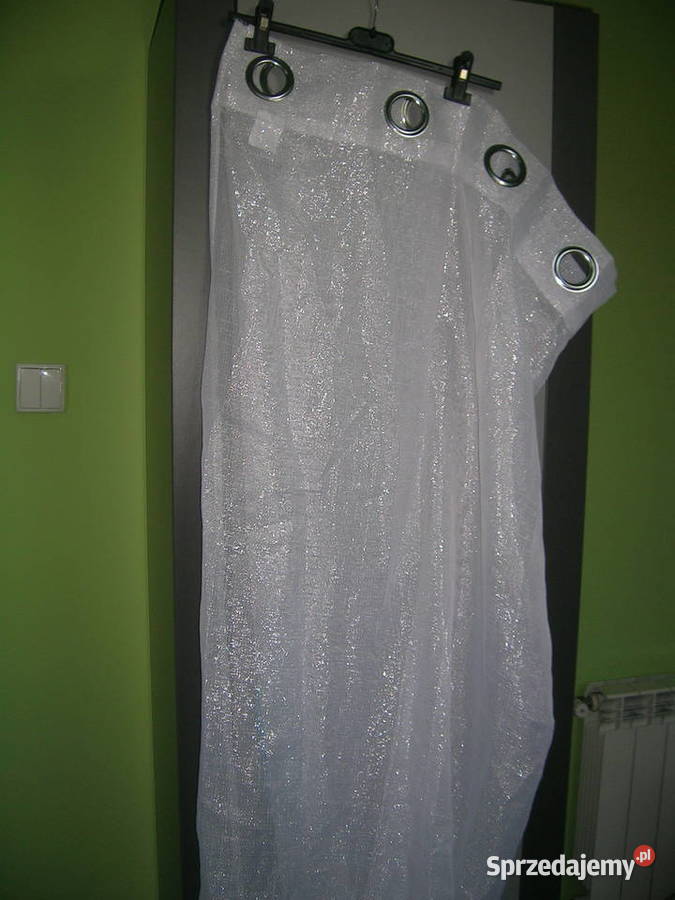 Firanki długie biały Czarna