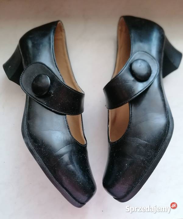 Czarne skórzane półbuty 37Moda Italia Łódź