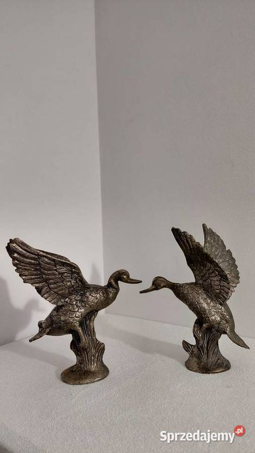 Para Posrebrzanych Figur kaczek