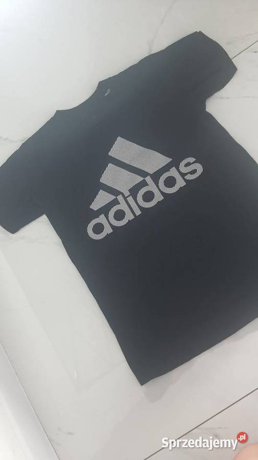 Tshirt Adidas czarny duże białe logo Suwałki sprzedam
