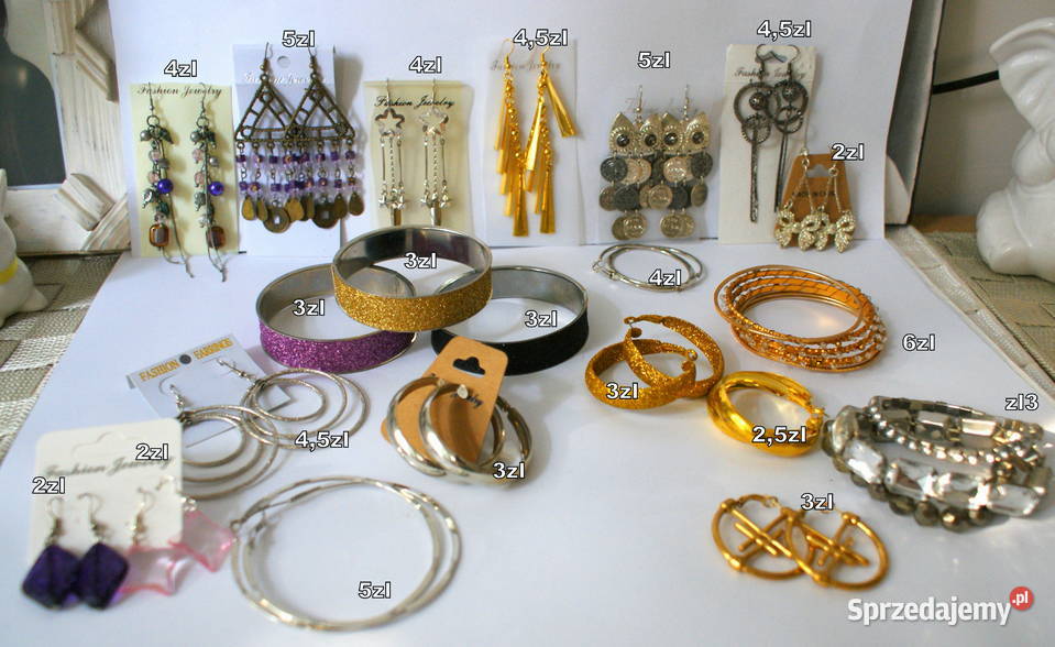 57 zestaw komplet biżuterii kolczyki zlote Krosno sprzedam