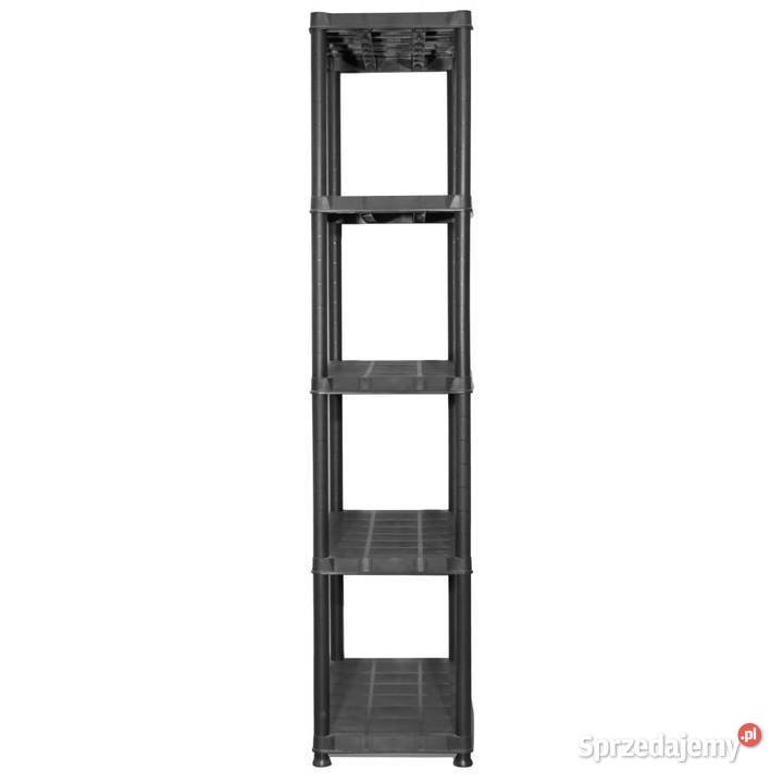 Regał 5poziomowy czarny 71 x 38 x 170 plastik