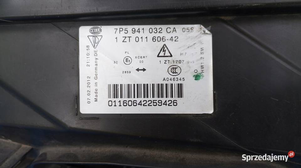 LAMPA REFLEKTOR PRAWY PRZÓD EU 7P5941032CA wielkopolskie Nowy Tomyśl