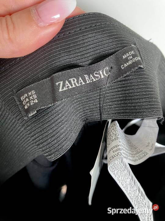 Nowe czarne spodnie legginsy Zara zamsz Nisko