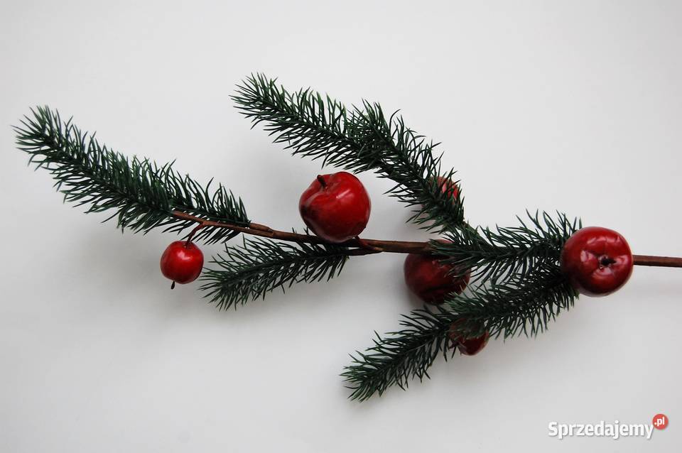 Gałązka świąteczna iglasta świerk jabłka 60 Dekoracje i ozdoby Lublin sprzedam