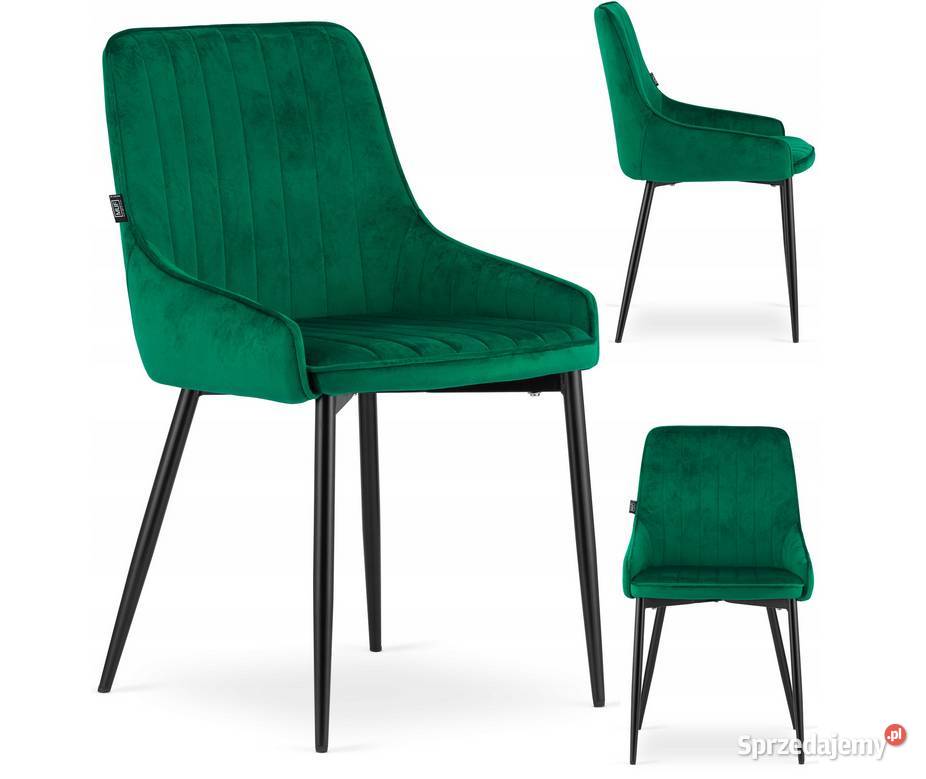 Krzesło aksamitne tapicerowane zielone / szare/ czarne