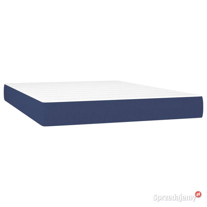 Łóżko kontynentalne z materacem niebieskie 128cm mazowieckie