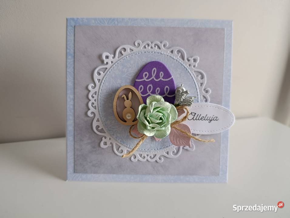 Kartka ręcznie robiona Świąteczna Wielkanoc 4 Rękodzieło Łódź