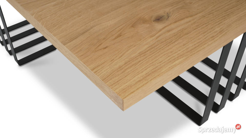 Stolik Fornirowany Dębowy stelaż Stal Czarne