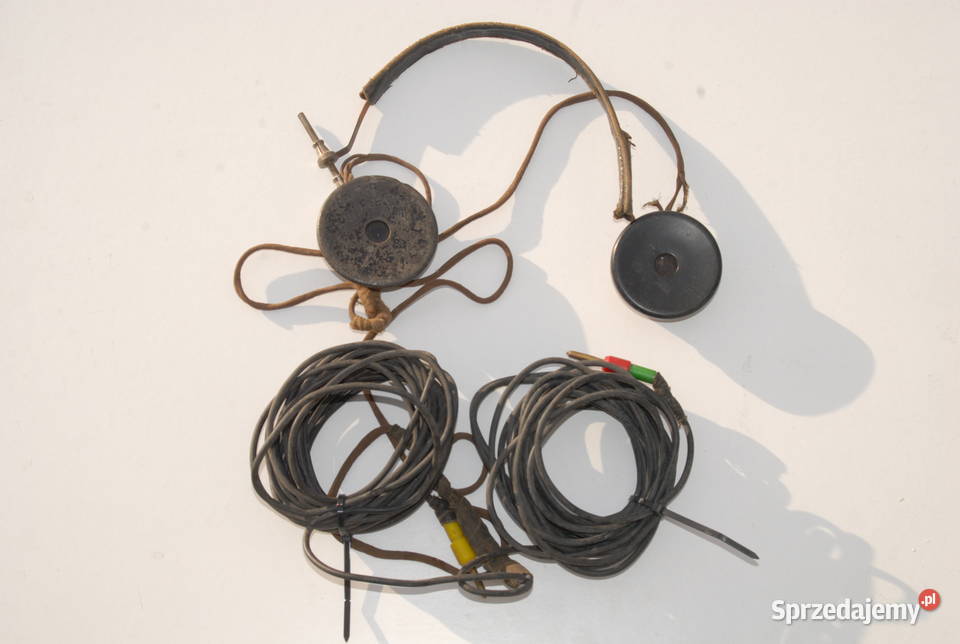 Stare słuchawki do radiostacji sygnowane przedwojenne antyk