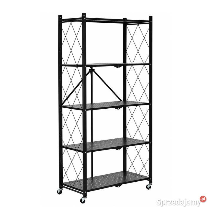 Regał metalowy 5 półek na kółkach 159cm Regały