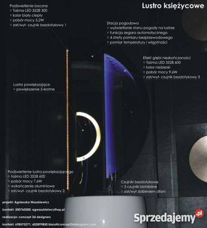 Lustro 3D z efektem głębi nieskończoności