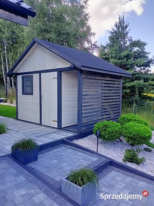 Domek ogrodwy narzędziowy z tarasem letniskowy Domki drewniane Lubin