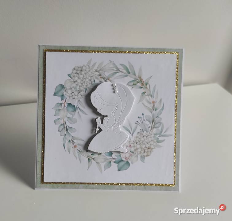 Kartka ręcznie robiona na Komunię Świętą Łódź