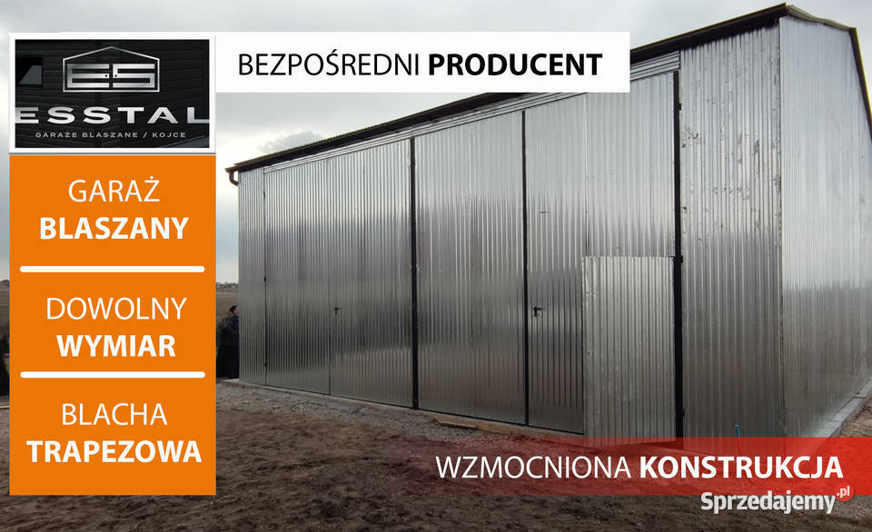 Garaż Blaszany OCYNKOWANY Garaże Blaszane Wiaty Bytów