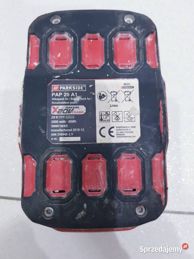 Akumulator litowojonowy 20V 2Ah z ładowarką