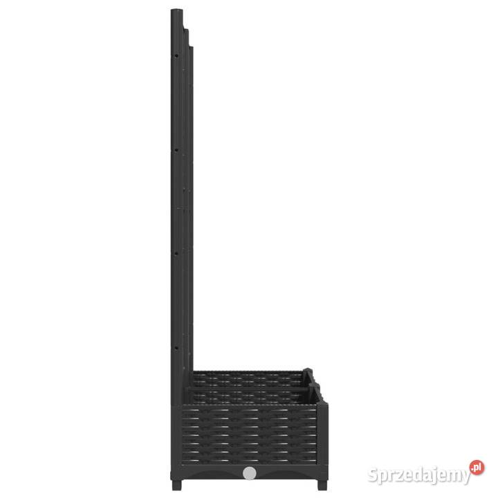 Donica ogrodowa z kratką czarna 80x40x1215 PP Warszawa