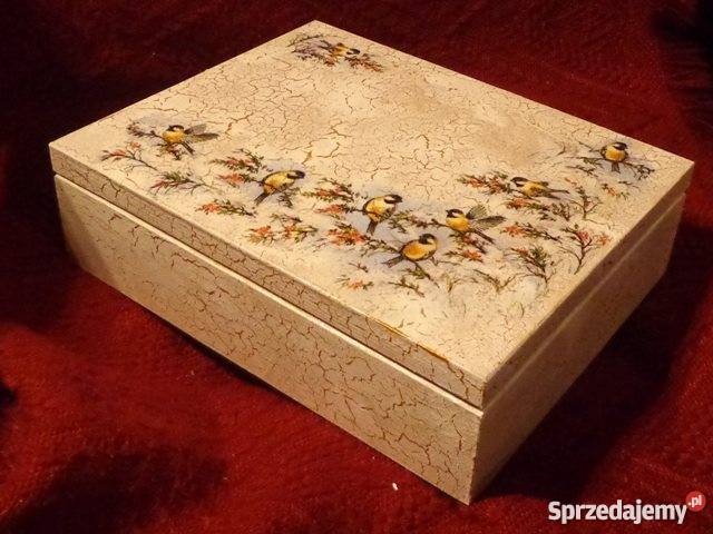 Pudełko decoupage prezenty ozdoby świąteczne inny kolor Krajno-Parcele sprzedam