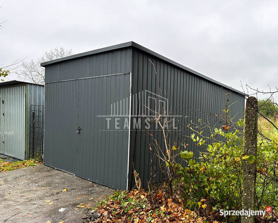 Garaż Blaszany 3x6 Brama Dwuskrzydłowa Antracyt Nieruchomości sprzedam