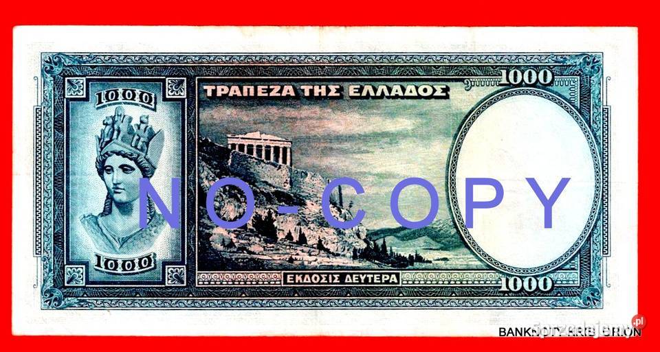 1000 Drachma 1939r Grecja II Republica Grecka Wrocław sprzedam