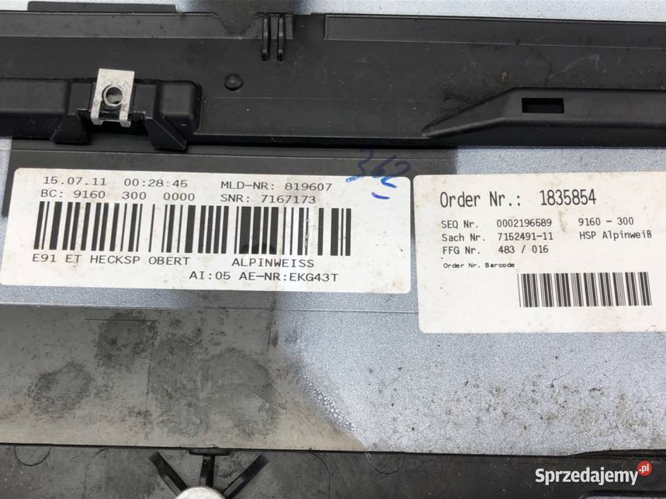 SPOILER BMW E91 Kombi 0412 7152491 OWIEWKA TYLNY osobowe sprzedam