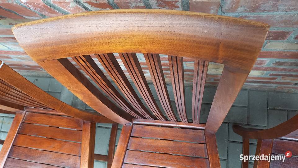 Krzesła tekowe drewniane 2 kolonialne twarde 50cm Gawroniec sprzedam