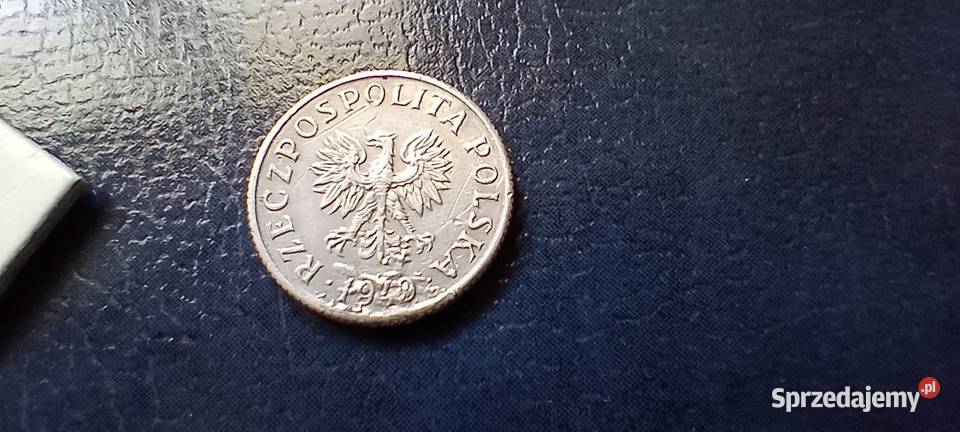 Stare monety 1 grosz 1949 PRL Polska destrukt Lesko