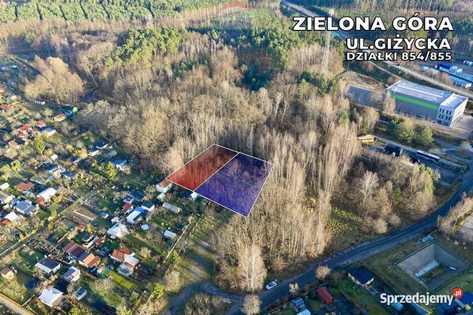 Działki mieszkaniowousługowe MPZP utwardzona Zielona Góra