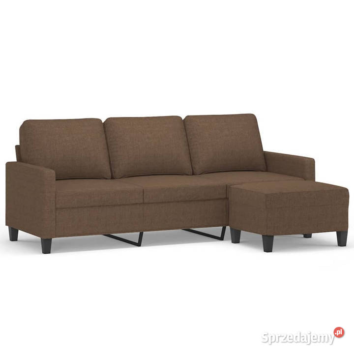 3osobowa sofa z podnóżkiem brązowy 180 tkaniną Warszawa