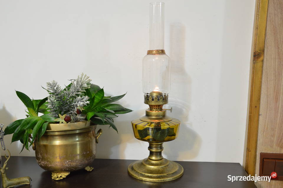 piękna szklana LAMPA NAFTOWA b stara Jastrzębie-Zdrój